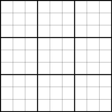 Blank Sudoku Grid