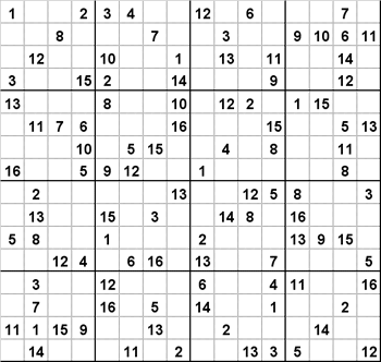 Printable Sudoku Puzzles Page on Free Sudoku Puzzles Print 16 X 16 Yous   Movie Review