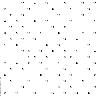 Sudoku 16x16
