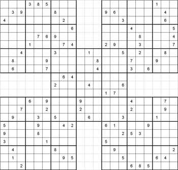 Sudoku Samurai - Fácil - Volume 2 - 159 Jogos